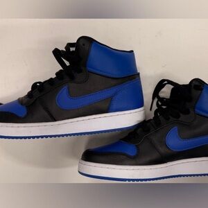Nike Black and Blue High-Top Sneakers